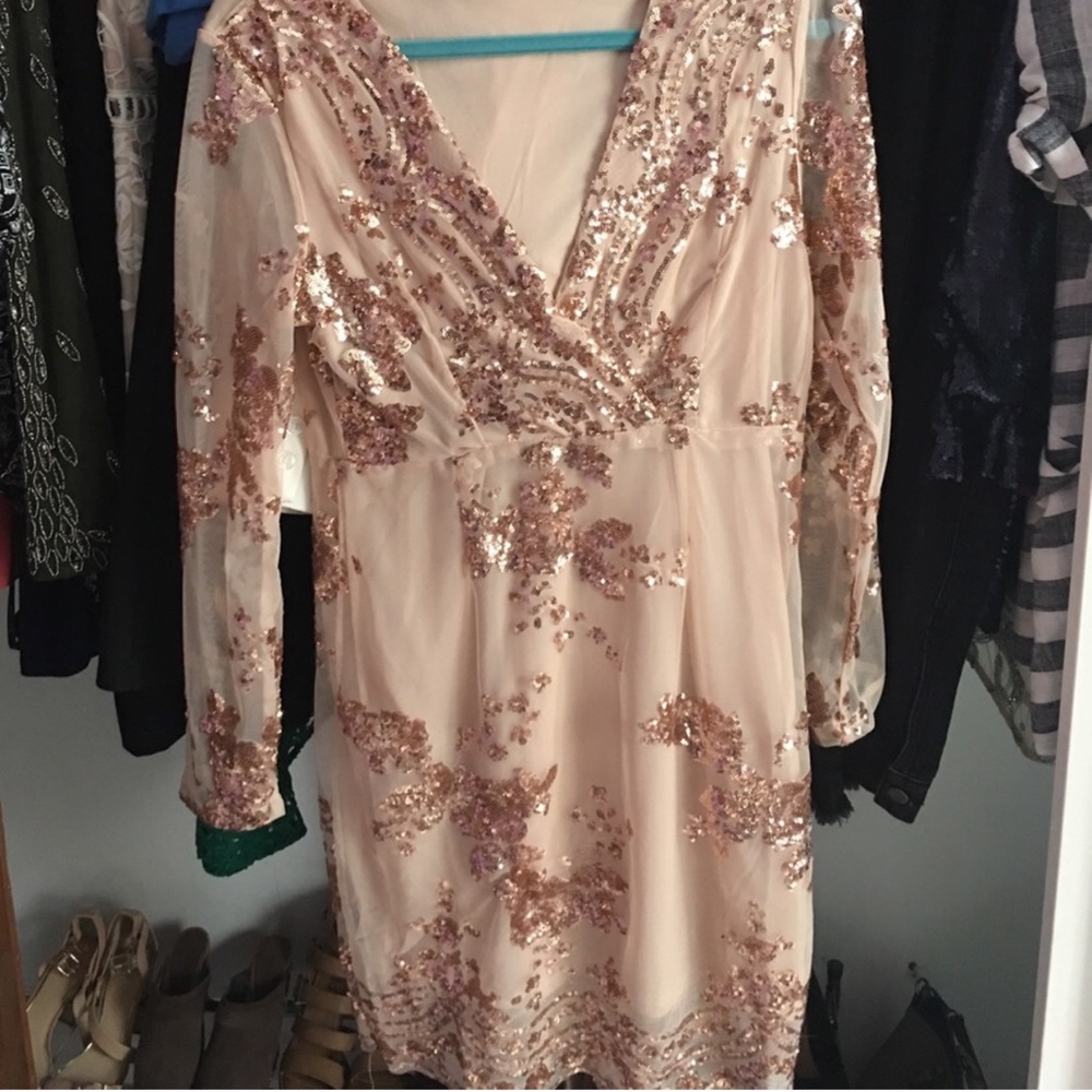 Sparkly Boohoo party dress